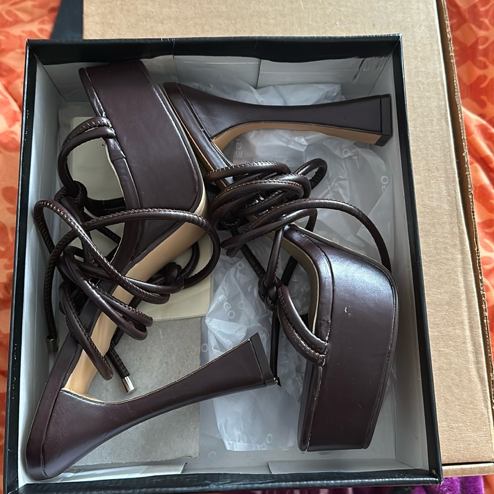 Brown EGO platform heels